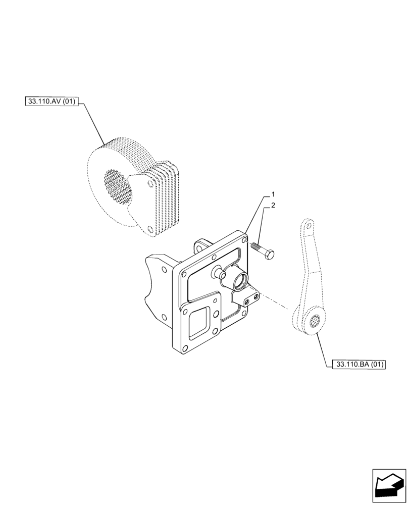 Схема запчастей Case IH PUMA 185 - (33.110.AZ[01]) - VAR - 391147 - PARKING BRAKE, HOUSING (33) - BRAKES & CONTROLS