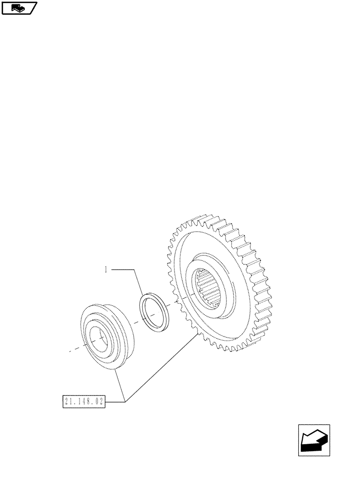 Схема запчастей Case IH MAGNUM 220 - (21.148.AC[04]) - VAR- 429326, 729571 - CENTRAL REDUCTION GEAR, SHIMS - POWERSHIFT (21) - TRANSMISSION