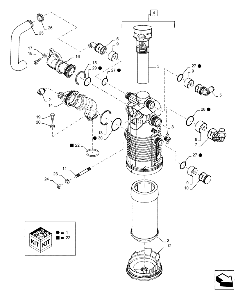 Схема запчастей Case IH MAGNUM 220 - (21.506.BC[01]) - VAR- 420104, 420105 - HYDRAULIC OIL FILTER, TRANSMISSION - CVT (21) - TRANSMISSION