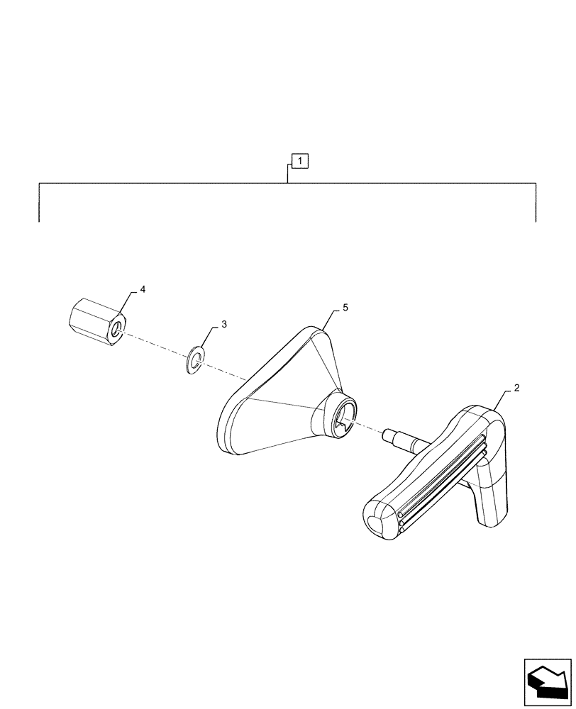 Схема запчастей Case IH PATRIOT 3240 - (90.156.AB[02]) - REAR WINDOW HANDLE (90) - PLATFORM, CAB, BODYWORK AND DECALS