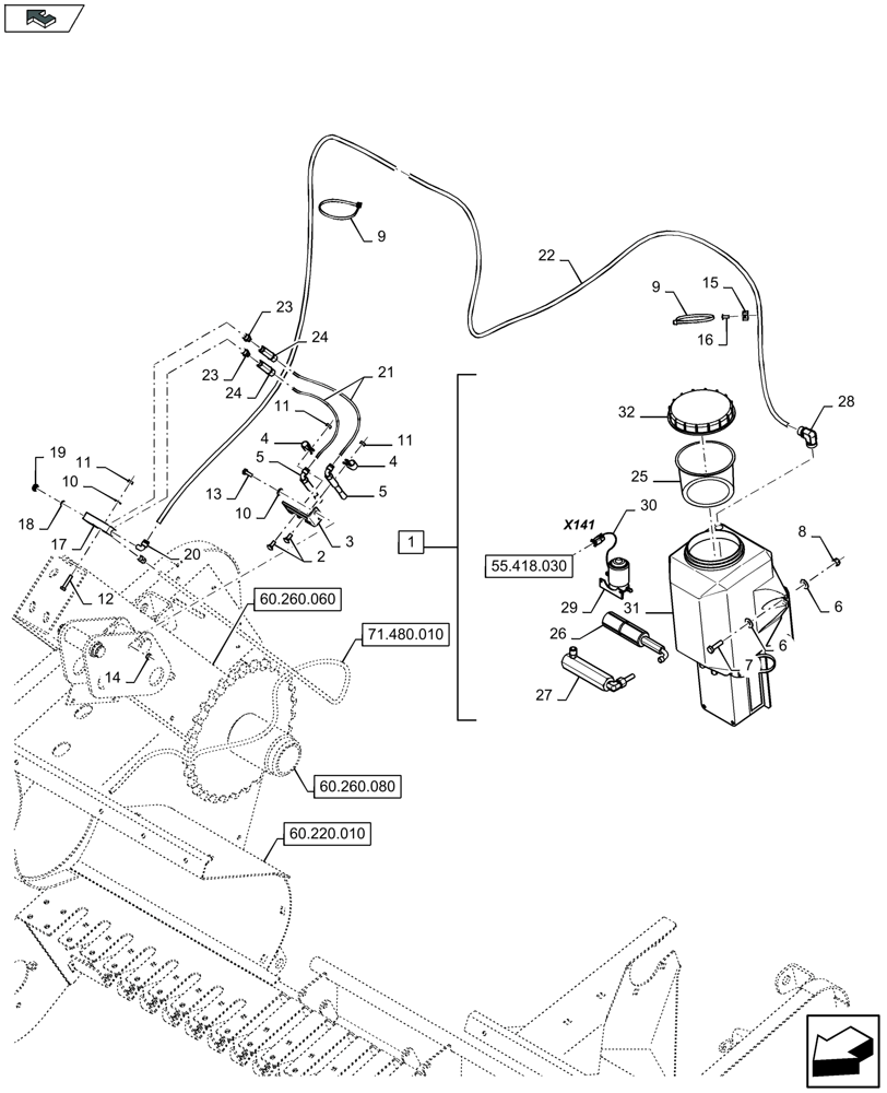 Схема запчастей Case IH LB424R XL - (71.480.020) - OIL PUMP (71) - LUBRICATION SYSTEM