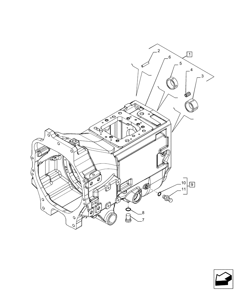 Схема запчастей Case IH PUMA 165 - (21.120.AB[01]) - VAR - 758016, 758017, 758018, 758019, 758020, 758021 - GEARBOX, POWERSHIFT (21) - TRANSMISSION