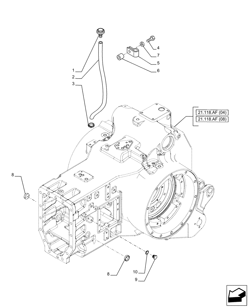 Схема запчастей Case IH PUMA 220 CVT - (21.118.AF[11]) - VAR - 337426, 337427, 337428, 337429, 337430, 337431, 337432, 337433, 391137, 391138, 758017, 758018, 758019, 758020, 758021, 758022 - TRANSMISSION HOUSING (21) - TRANSMISSION