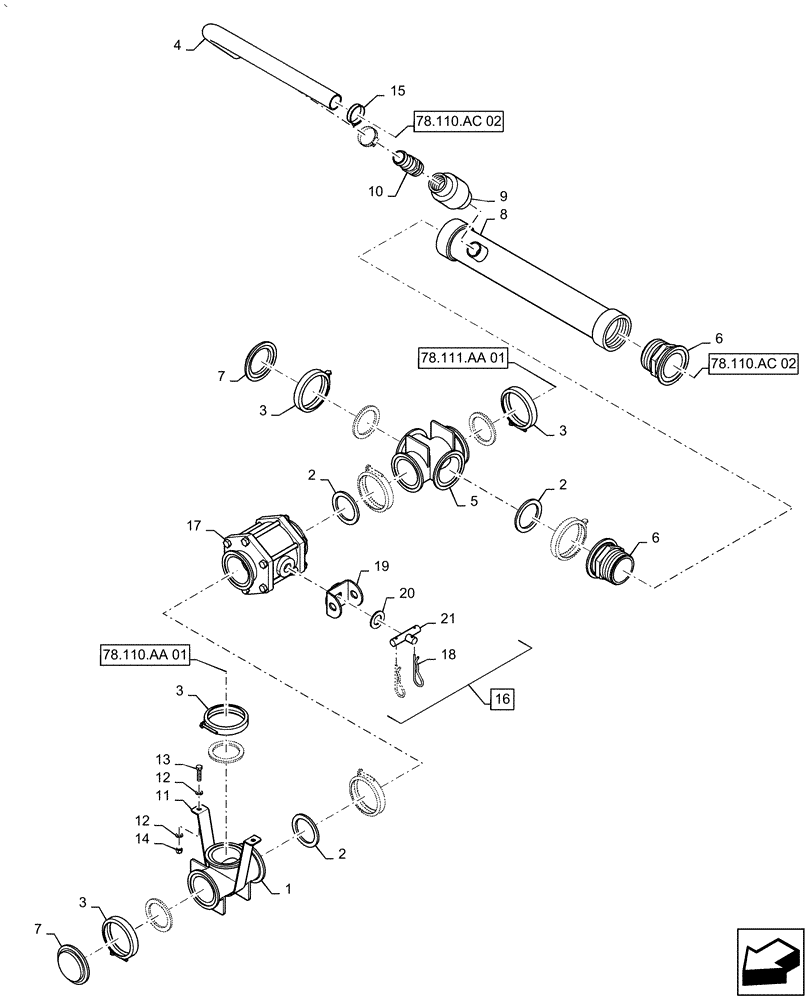 Схема запчастей Case IH PATRIOT 3340 - (78.110.AC[03.1]) - SUMP PLUMBING, BSN YGT042519 (78) - SPRAYING