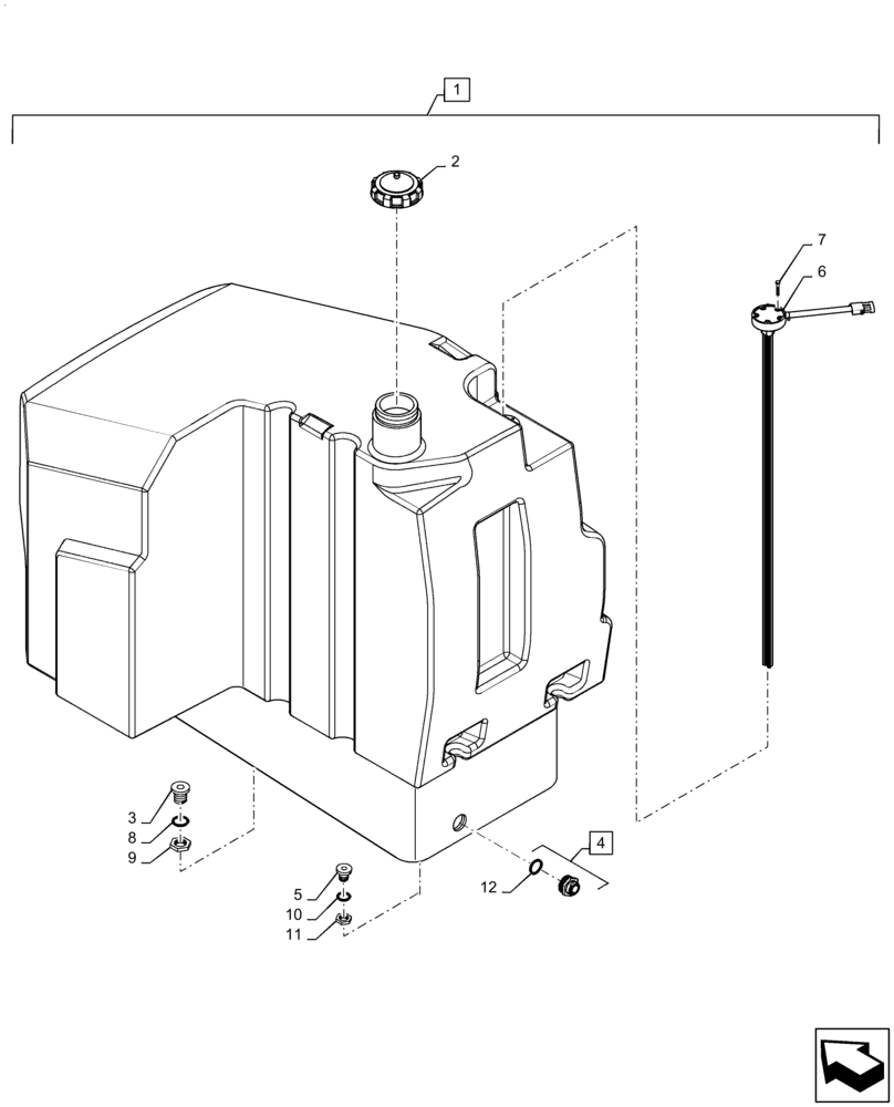 Схема запчастей Case IH PATRIOT 3240 - (10.216.AI[01]) - FUEL TANK & ASSOCIATED PARTS (10) - ENGINE