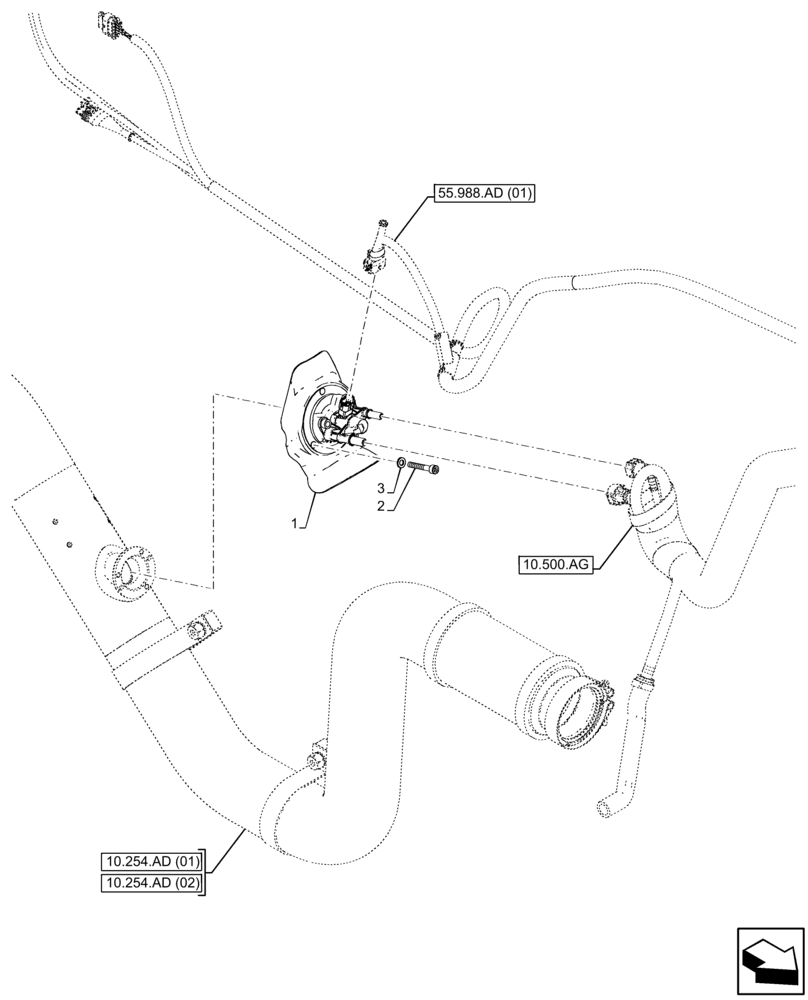 Схема запчастей Case IH FARMLIFT 935 - (55.988.AM) - DEF/ADBLUE™, MODULE (55) - ELECTRICAL SYSTEMS