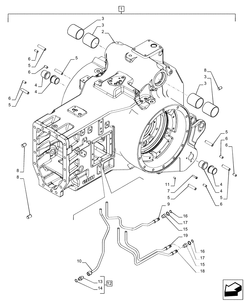 Схема запчастей Case IH PUMA 200 - (21.118.AF[10]) - VAR - 337426, 337428, 337429, 337430, 337431, 337432, 391137, 758017, 758018, 758019, 758020, 758021 - TRANSMISSION HOUSING, POWERSHIFT (21) - TRANSMISSION