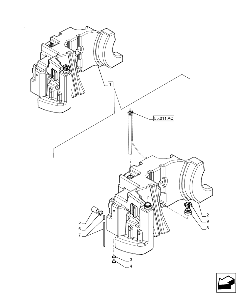 Схема запчастей Case IH PUMA 150 - (10.216.AI[02]) - VAR - 391131, 758001 - FUEL TANK, COMPONENTS (10) - ENGINE