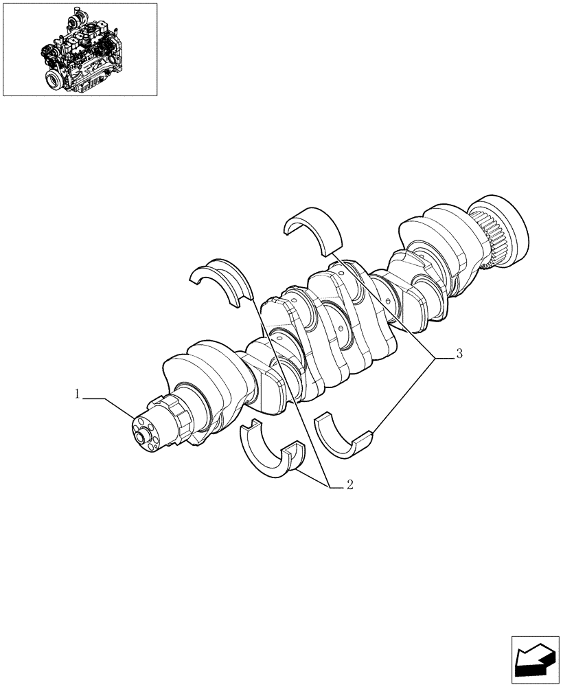 Схема запчастей Case IH MXU135 - (0.08.0/01) - CRANKSHAFT (01) - ENGINE