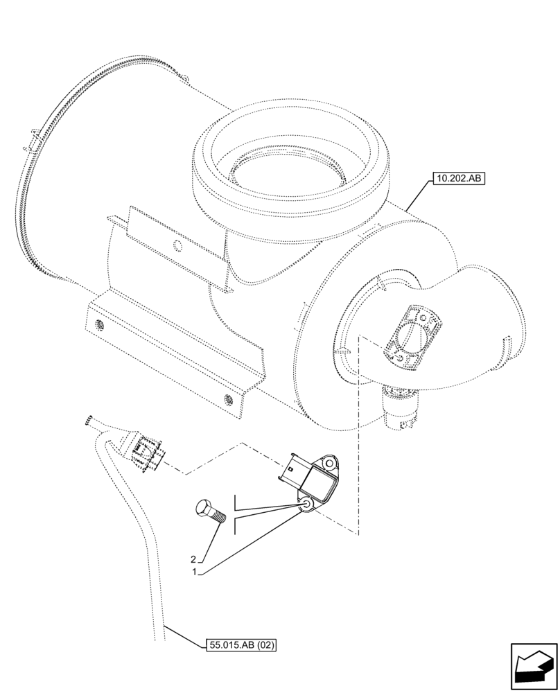 Схема запчастей Case IH FARMLIFT 935 - (55.988.AA) - AIR CLEANER, SENSOR (55) - ELECTRICAL SYSTEMS