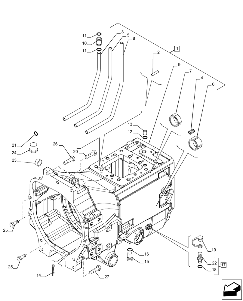 Схема запчастей Case IH PUMA 200 - (21.120.AB[01]) - VAR - 337426, 337427, 337428, 337429, 337430, 337431, 337432, 337433, 391137, 758017, 758018, 758019, 758020, 758021 - GEARBOX, POWERSHIFT (21) - TRANSMISSION