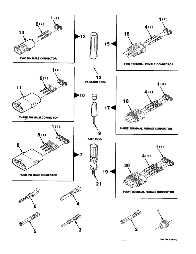 Схема запчастей Case IH 8435 - (4-20) - ELECTRICAL HARNESS SERVICE PARTS (06) - ELECTRICAL