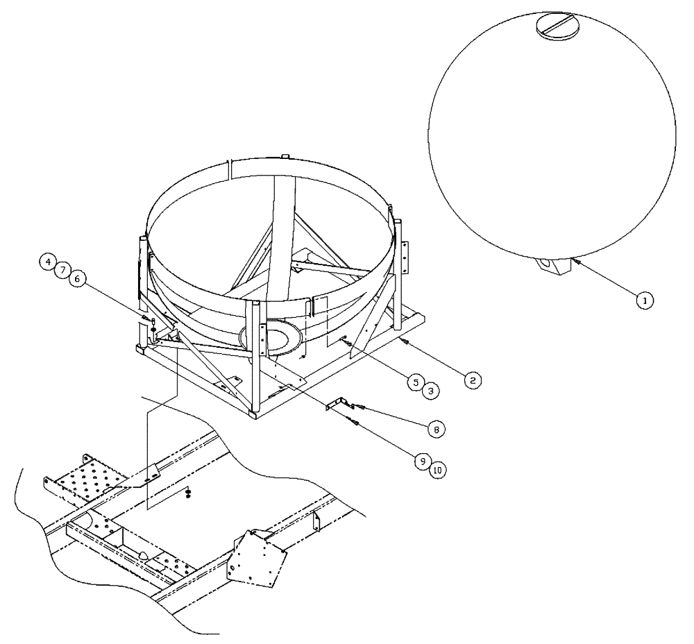 Схема запчастей Case IH PATRIOT WT - (09-016) - 750 GALLON SPHERICAL - PRODUCT TANK Liquid Plumbing