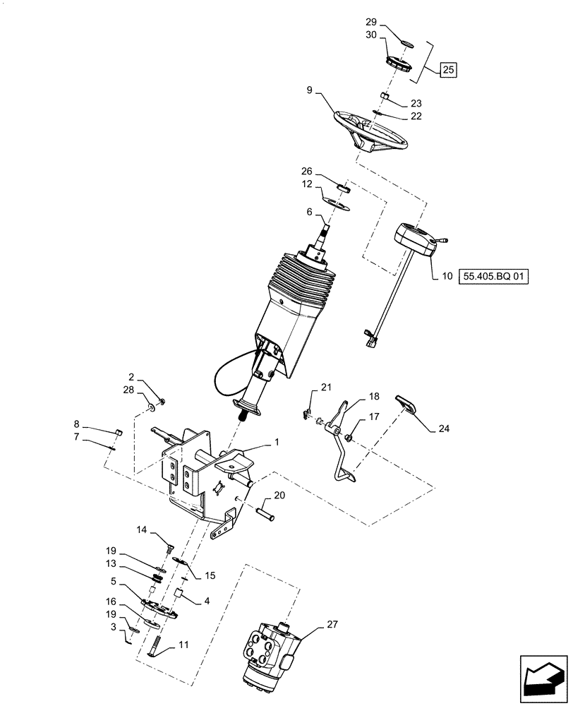 Схема запчастей Case IH PATRIOT 3240 - (41.101.AB[02]) - LUXURY STEERING COLUMN (41) - STEERING