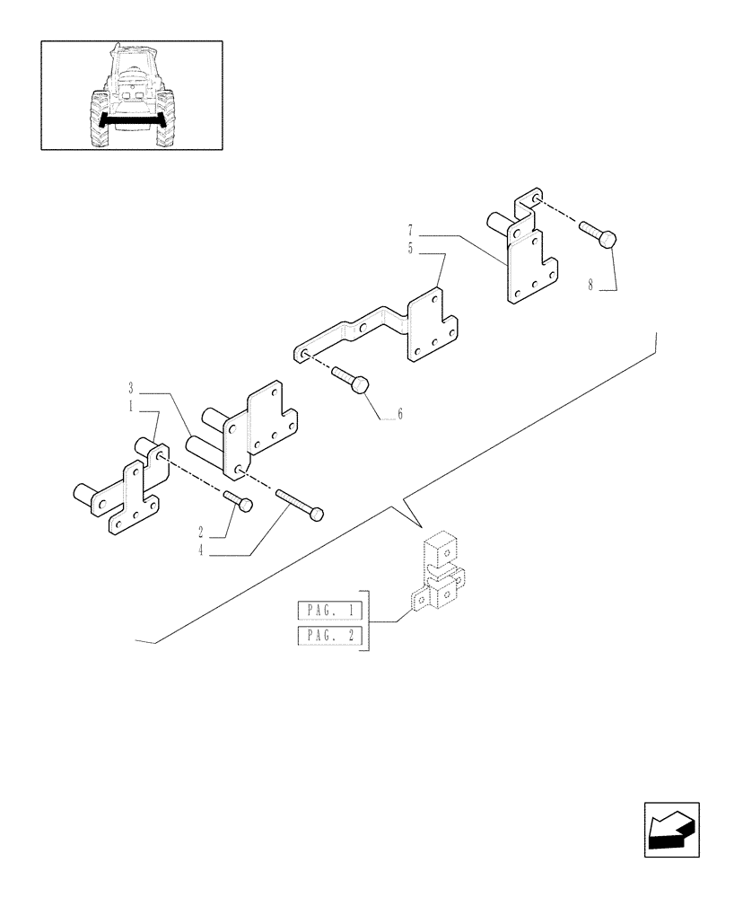 Схема запчастей Case IH MXU110 - (1.42.0[03]) - POWER STEERING LINE SUPPORTS - C5096 (04) - FRONT AXLE & STEERING