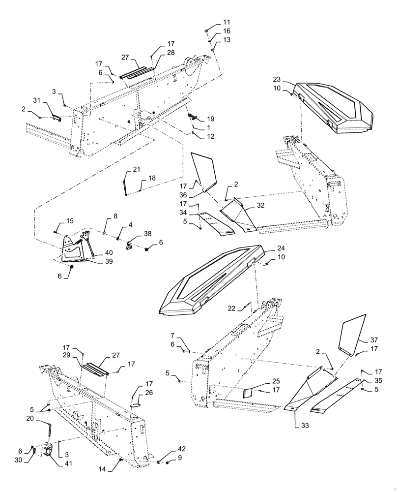 Схема запчастей Case IH DH403 - (58.130.BB[01]) - SHIELD, CROP DEFLECTOR ASSY, BSN YFZB12016 (58) - ATTACHMENTS/HEADERS