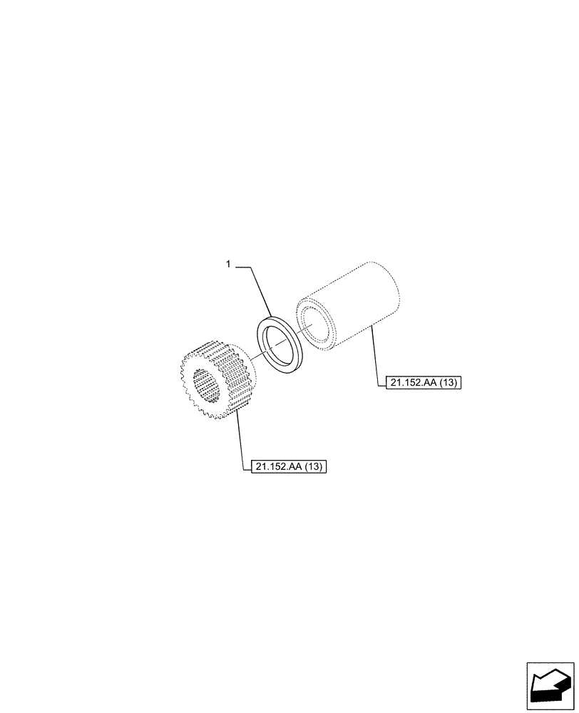 Схема запчастей Case IH PUMA 150 CVT - (21.152.AA[17]) - VAR - 758012, 758013, 758014, 758015 - TRANSMISSION, SHIM (21) - TRANSMISSION