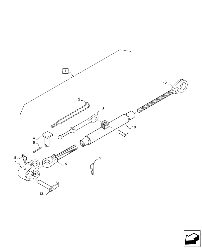 Схема запчастей Case IH MAGNUM 200 - (37.110.AA[01]) - VAR- 420525 - HITCH, TOP LINK (37) - HITCHES, DRAWBARS & IMPLEMENT COUPLINGS