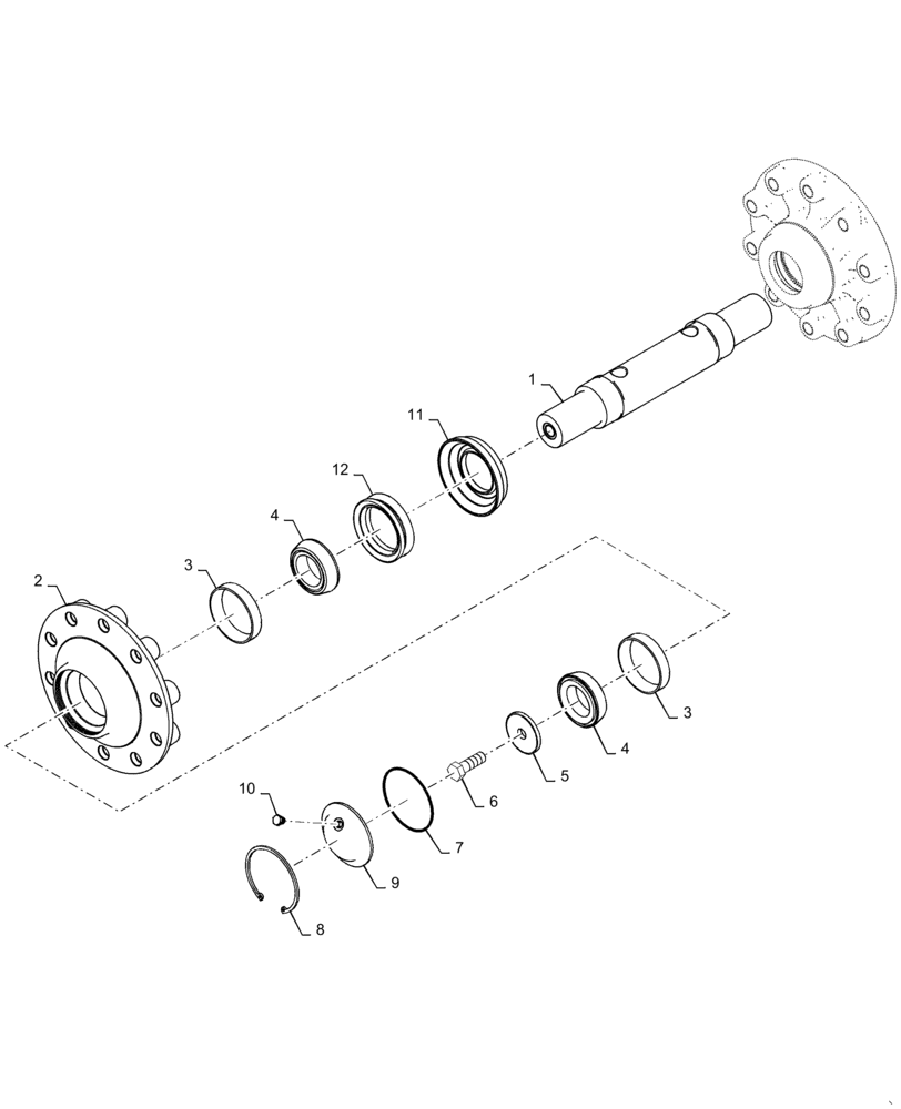 Схема запчастей Case IH QUADTRAC 470 - (48.138.AB[09]) - AXLE ASSY, REAR IDLER (48) - TRACKS & TRACK SUSPENSION