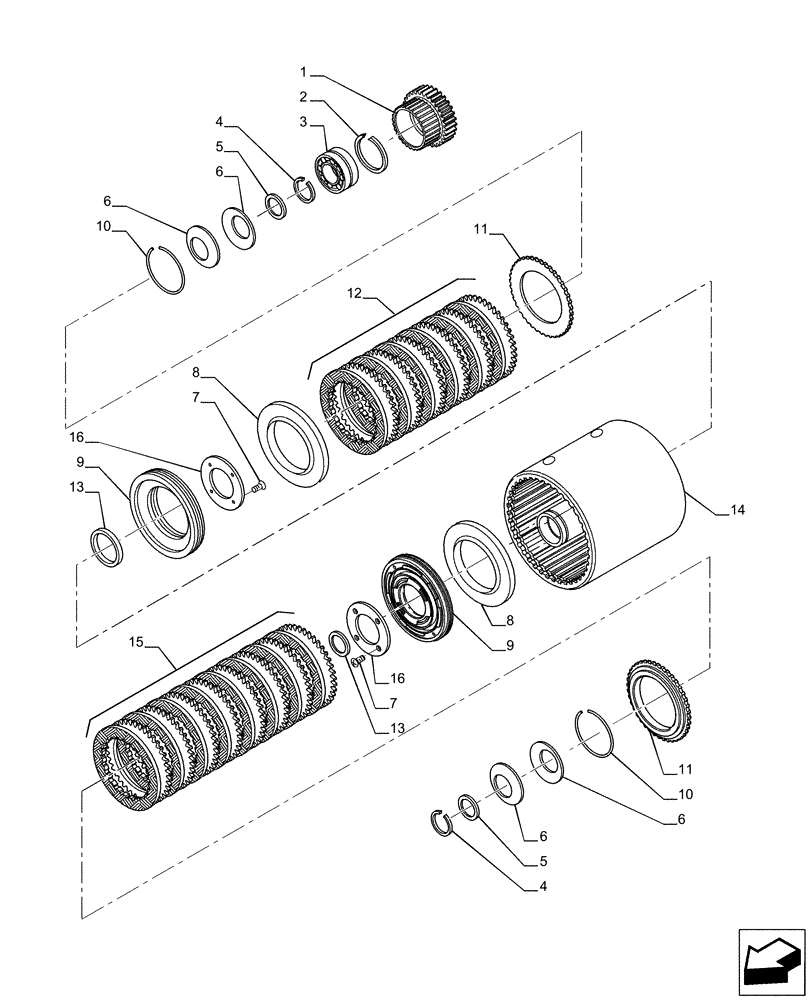 Схема запчастей Case IH PUMA 150 CVT - (21.152.AA[15]) - VAR - 758012, 758013, 758014, 758015 - TRANSMISSION, CLUTCH (21) - TRANSMISSION