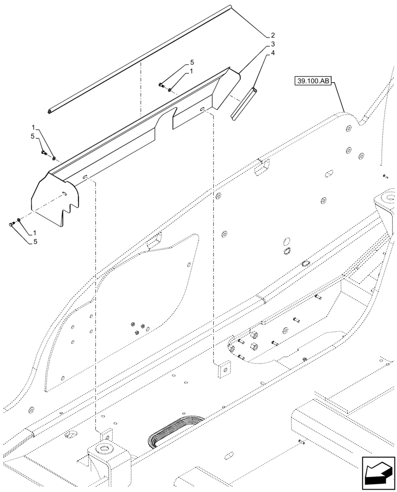 Схема запчастей Case IH FARMLIFT 632 - (39.100.AH[02]) - FRAME, COVER (39) - FRAMES AND BALLASTING