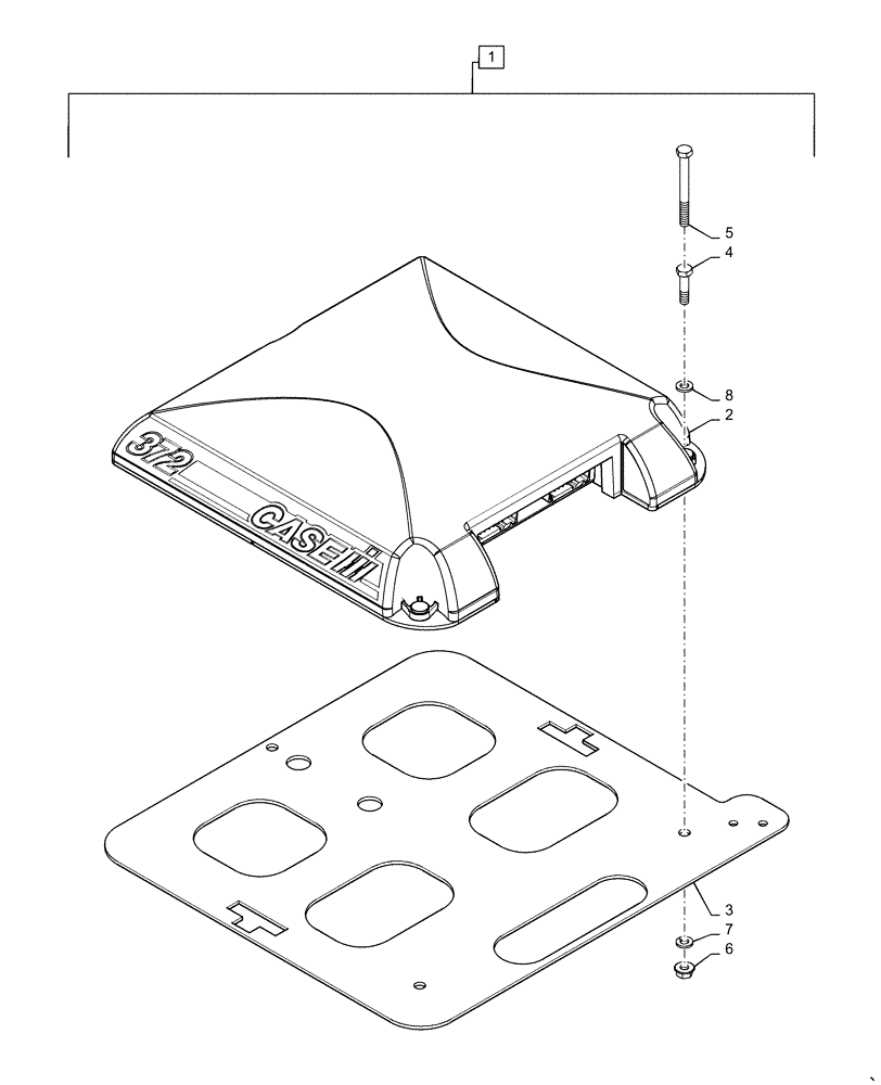 Схема запчастей Case IH 7240 - (55.911.AB[01]) - VAR - 425510 - AFS 372 GPS RECEIVER W/E/V (55) - ELECTRICAL SYSTEMS