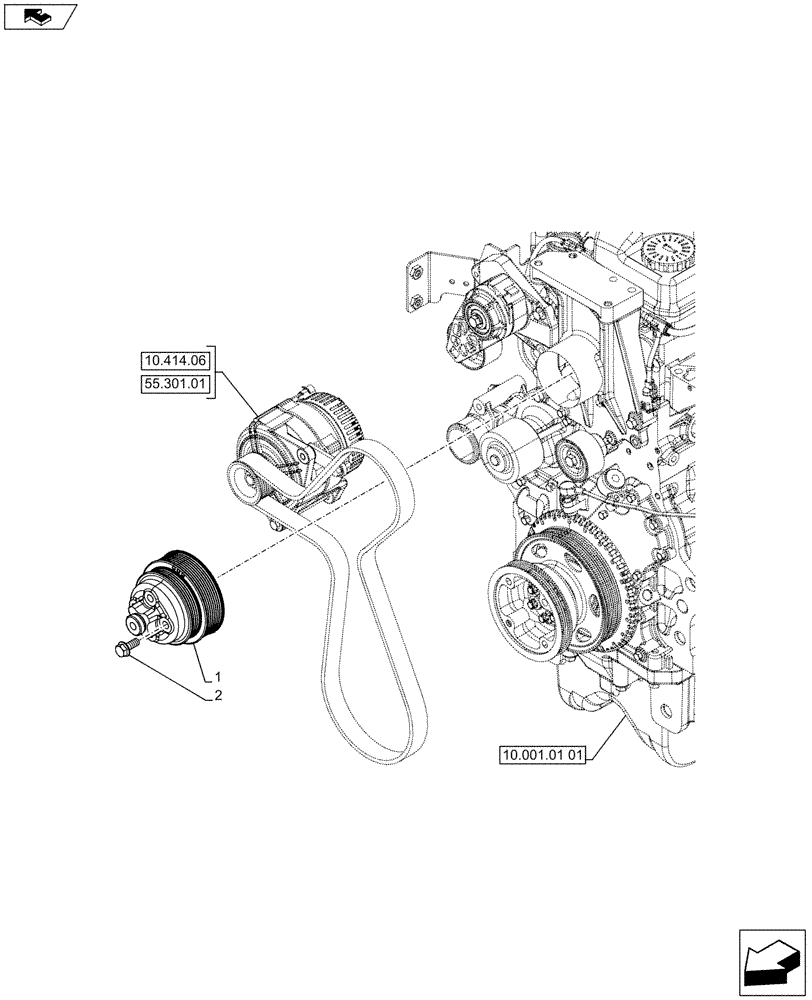 Схема запчастей Case IH PUMA 130 - (10.414.01) - ENGINE FAN, PULLEY (10) - ENGINE