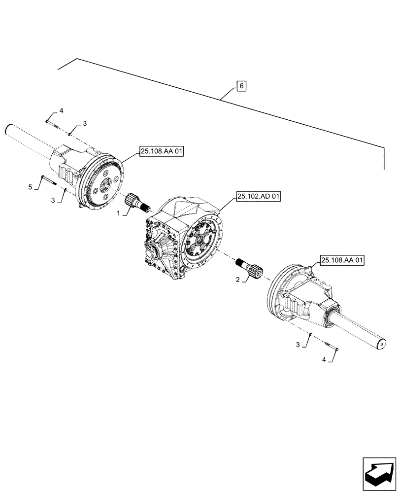 Схема запчастей Case IH STEIGER 370 - (25.100.020) - VAR - 424823, 424824 - FRONT AXLE, 315 SERIES (25) - FRONT AXLE SYSTEM