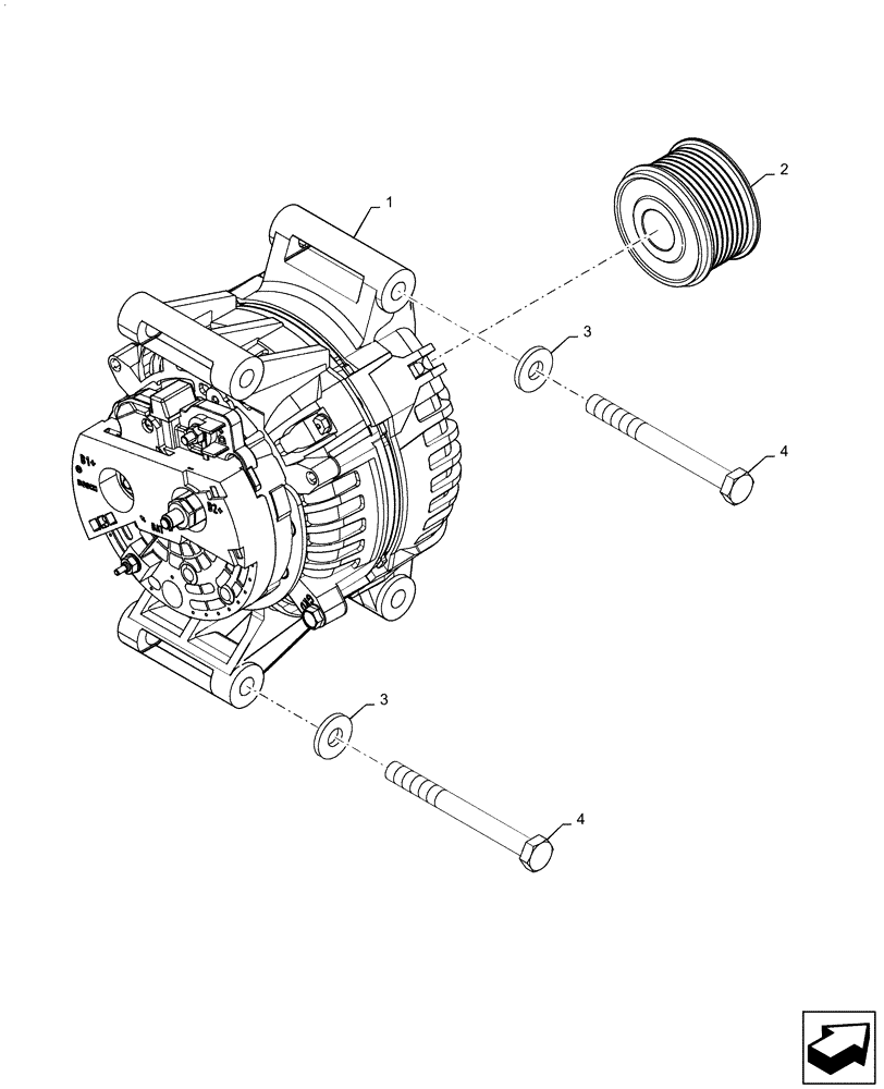 Схема запчастей Case IH STEIGER 620 - (55.301.AA[02]) - ALTERNATOR ASSY, 540, 580, 620 (55) - ELECTRICAL SYSTEMS