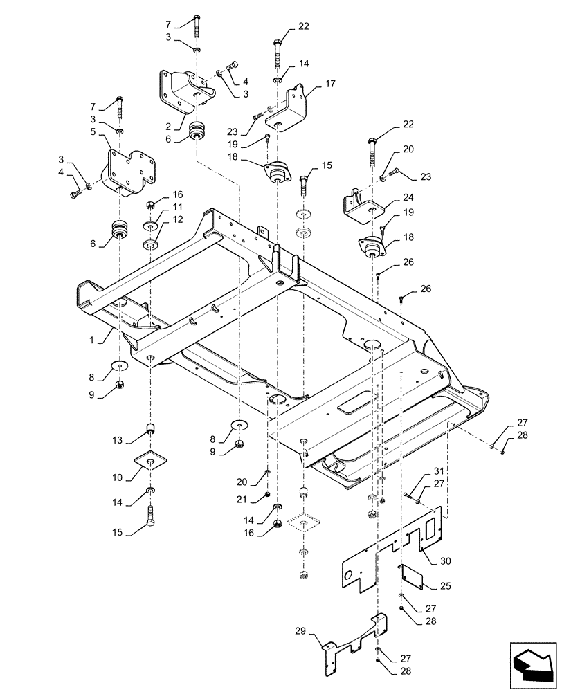 Схема запчастей Case IH PATRIOT 3340 - (10.001.AK[01]) - ENGINE MOUNT (10) - ENGINE