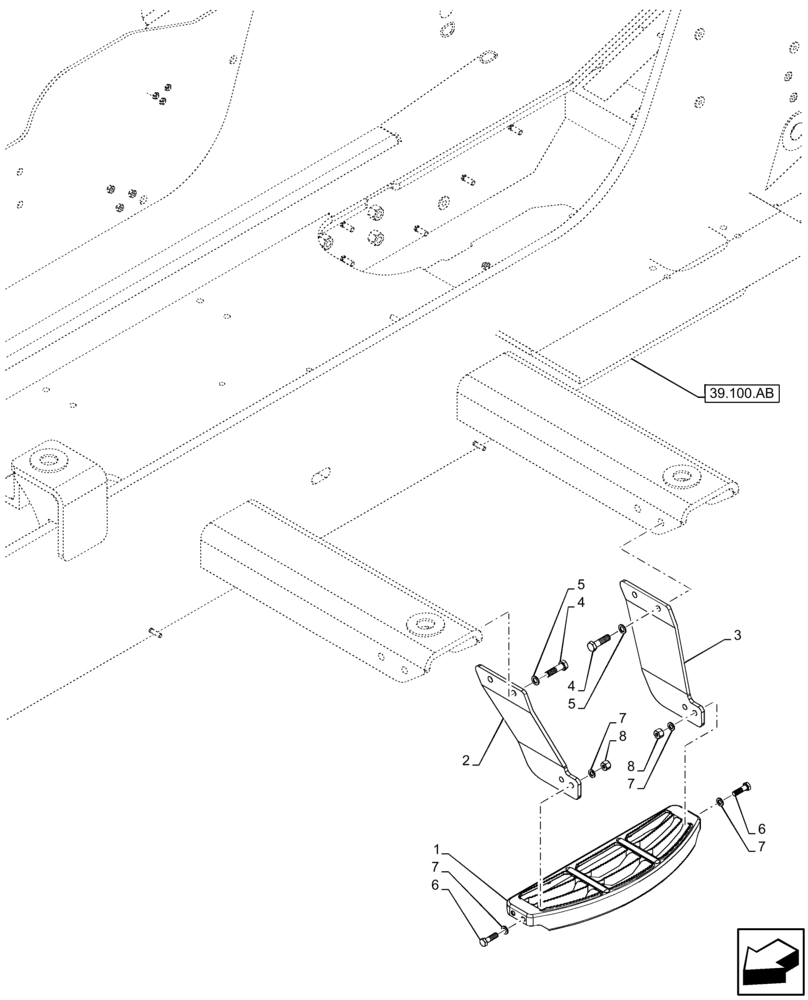 Схема запчастей Case IH FARMLIFT 735 - (90.118.BX) - CAB, STEP (90) - PLATFORM, CAB, BODYWORK AND DECALS