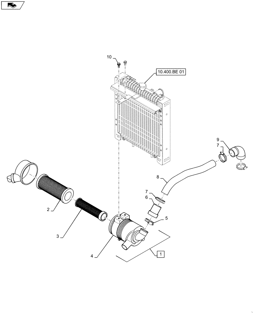 Схема запчастей Case IH FARMALL 35C - (10.202.AB[01]) - AIR CLEANER, FARMALL 30C, 35C (10) - ENGINE