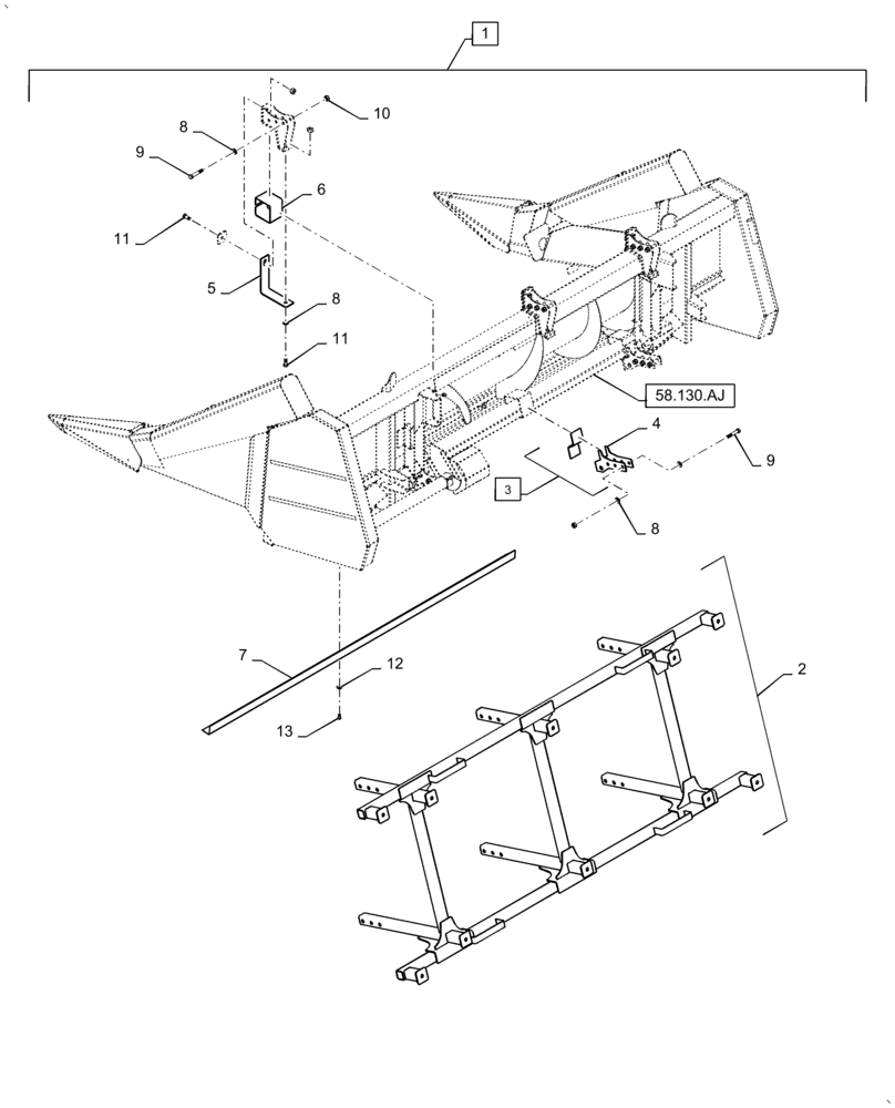 Схема запчастей Case IH 5506-65 - (58.100.AD) - PALLET ASSY, HEADER FRAME (58) - ATTACHMENTS/HEADERS