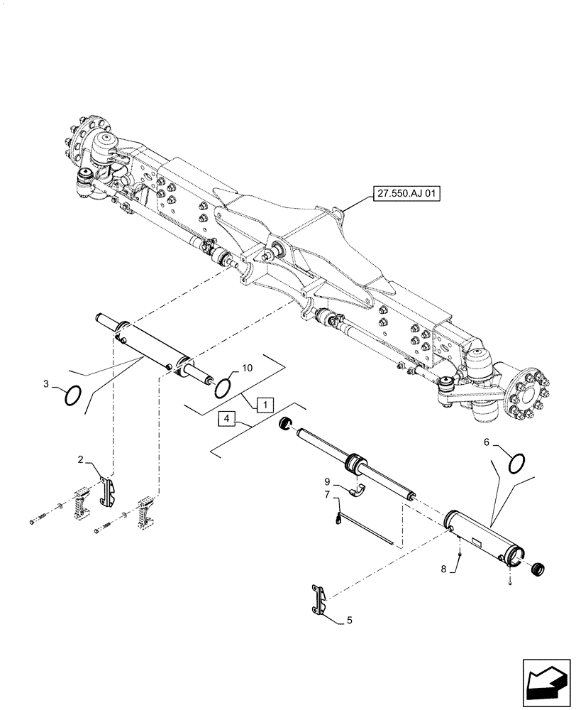 Схема запчастей Case IH 7140 - (41.216.AO) - STEERING CYLINDER (41) - STEERING