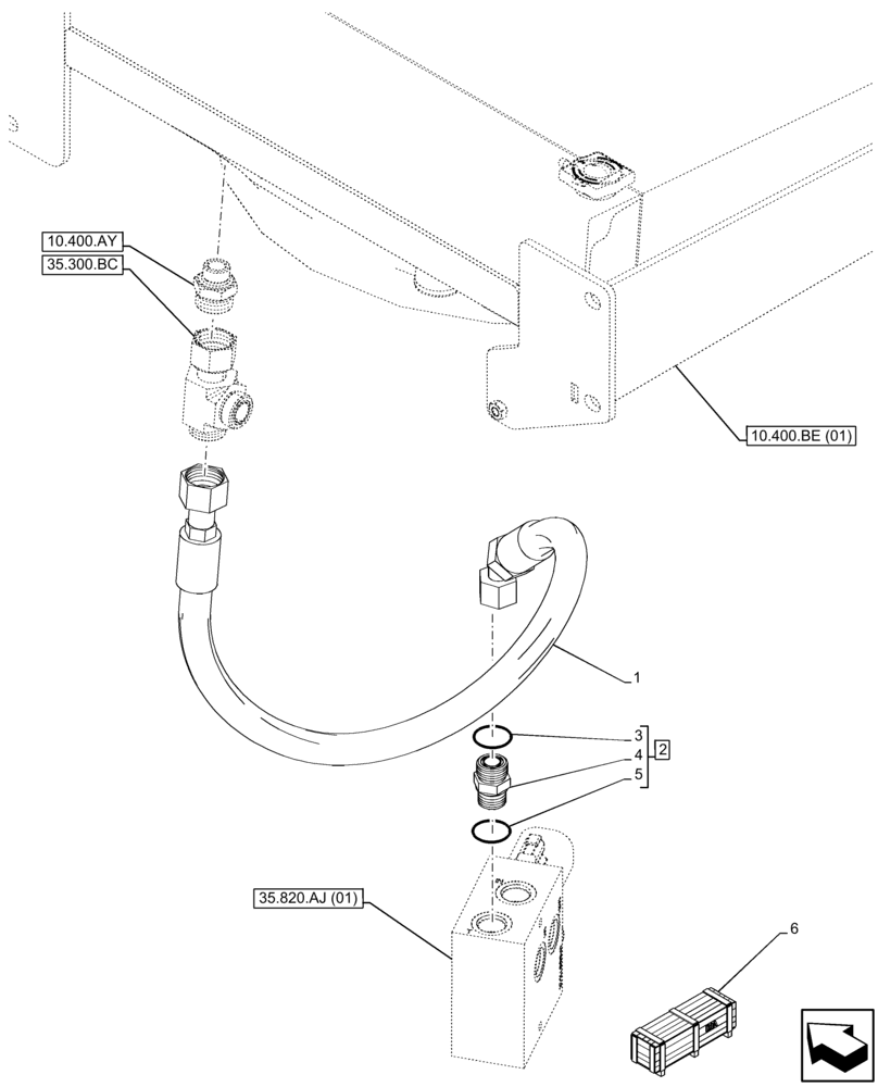 Схема запчастей Case IH FARMLIFT 735 - (35.820.AD[01]) - VAR - 749249 - REVERSIBLE FAN, HYDRAULIC LINE, PUMP - END DATE 28-JUN-2015 (35) - HYDRAULIC SYSTEMS