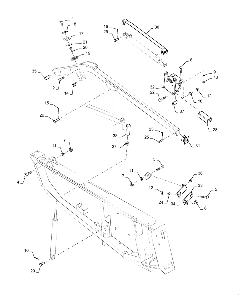 Схема запчастей Case IH DH363 - (58.101.AQ[02]) - REEL, ARM ASSY, LH, SPLIT 36FT, 40FT (58) - ATTACHMENTS/HEADERS