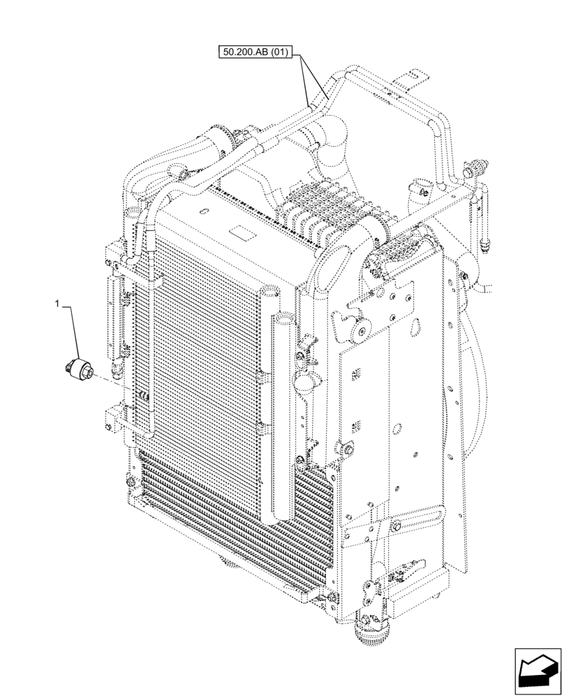 Схема запчастей Case IH PUMA 165 CVT - (55.050.AA[01]) - VAR - 391130, 758000 - AIR CONDITIONING, PRESSURE SWITCH (55) - ELECTRICAL SYSTEMS