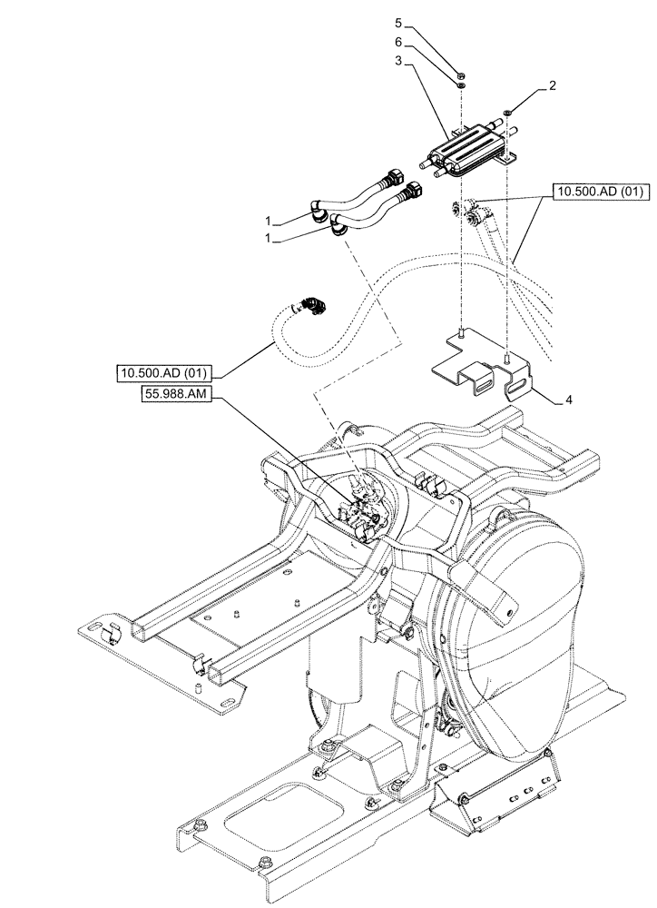 Схема запчастей Case IH PUMA 240 CVT - (10.500.AG) - VAR - 391130, 758000 - DEF/ADBLUE, LINES (10) - ENGINE