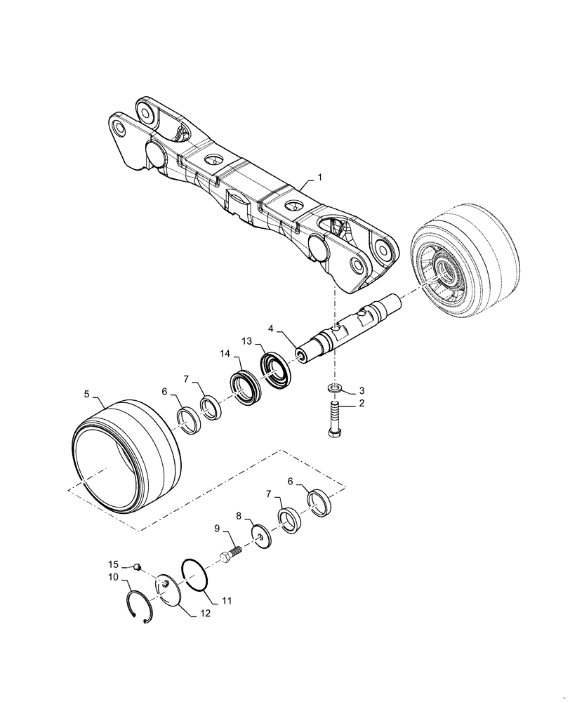 Схема запчастей Case IH QUADTRAC 470 - (48.138.AB[10]) - ROLLER ASSY, WIDE (48) - TRACKS & TRACK SUSPENSION