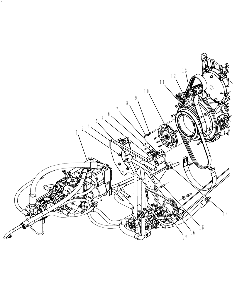 Схема запчастей Case IH 635 - (29.202.01) - FAN PULLEY AND HYDROSTATIC PUMP DRIVE (29) - HYDROSTATIC DRIVE