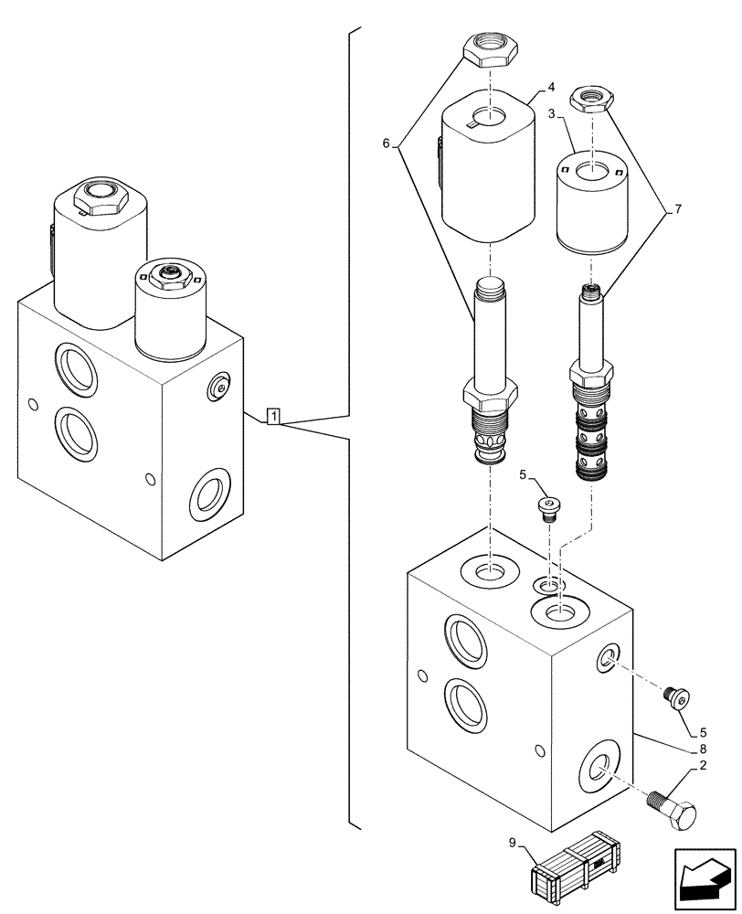 Схема запчастей Case IH FARMLIFT 742 - (35.820.AJ[02]) - VAR - 749249 - REVERSIBLE FAN, VALVE, COMPONENTS - END DATE 28-JUN-2015 (35) - HYDRAULIC SYSTEMS