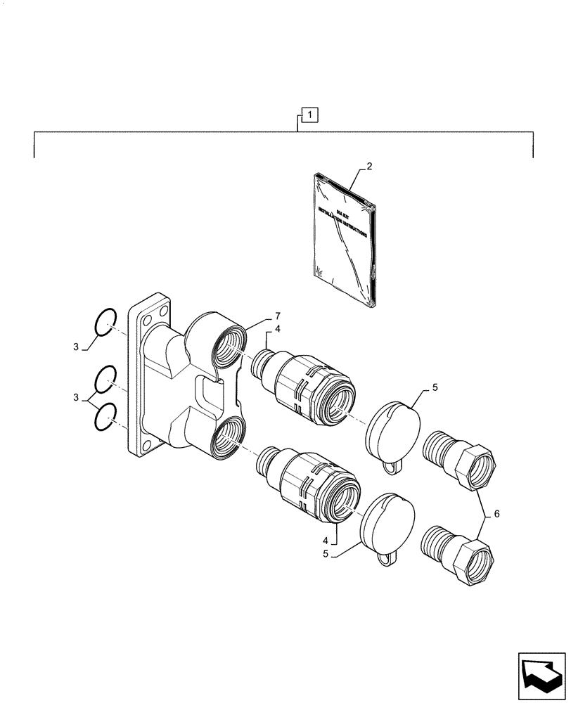 Схема запчастей Case IH QUADTRAC 620 - (88.100.35[01]) - DIA KIT, ADDITIONAL PRODUCTS, 3/4" COUPLING (88) - ACCESSORIES