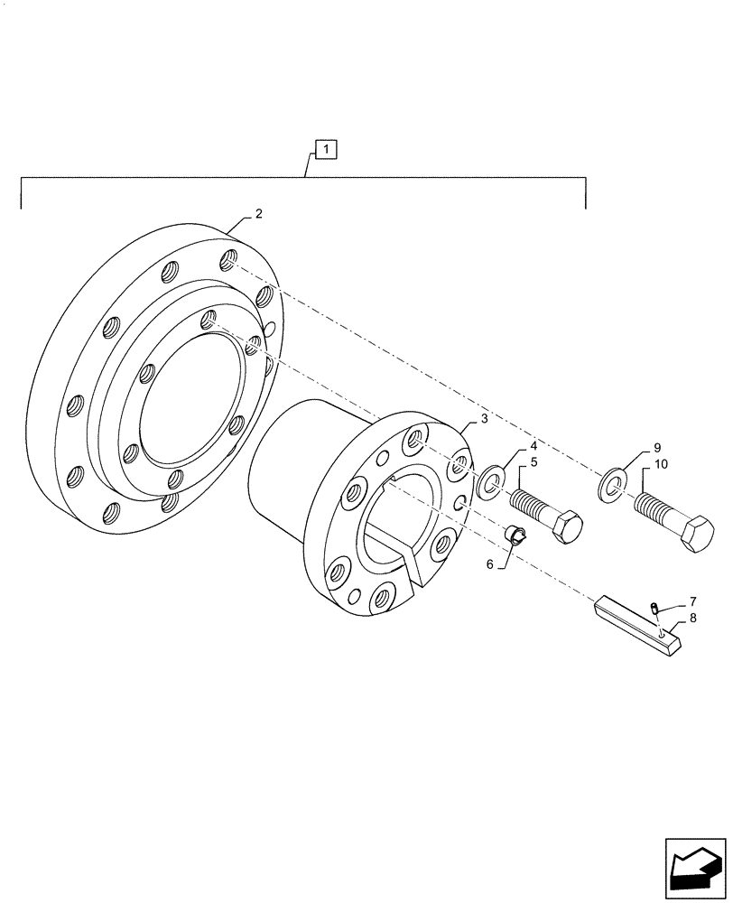 Схема запчастей Case IH STEIGER 540 - (44.511.AD[01]) - WHEEL HUB, 500 SERIES AXLE, BSN ZFF304031 (44) - WHEELS