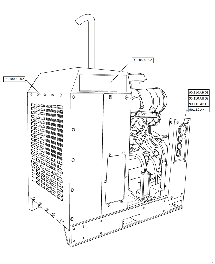 Схема запчастей Case IH RP135 - (00.000.90[02]) - PICTORIAL INDEX - BODYWORK & DECALS, NEW HOLLAND (00) - GENERAL & PICTORIAL INDEX