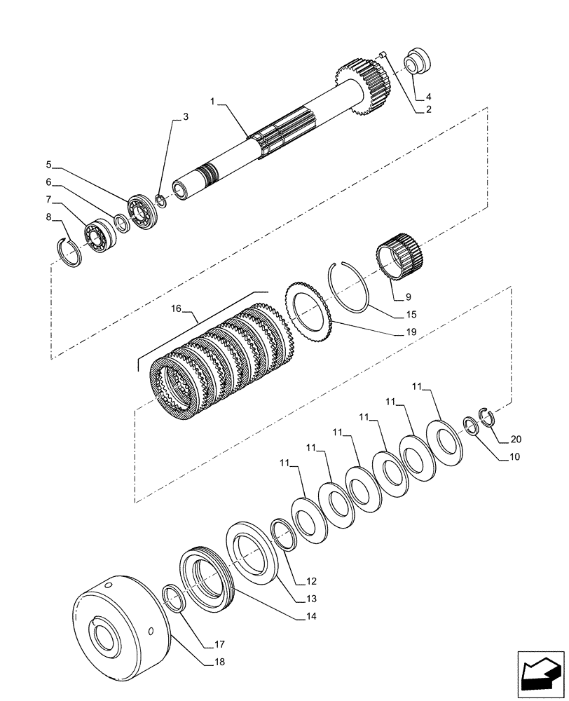 Схема запчастей Case IH PUMA 150 - (21.155.AA[05]) - VAR - 758016, 758017, 758018, 758019, 758020, 758021 - TRANSMISSION, DRIVE SHAFT, CLUTCH (21) - TRANSMISSION