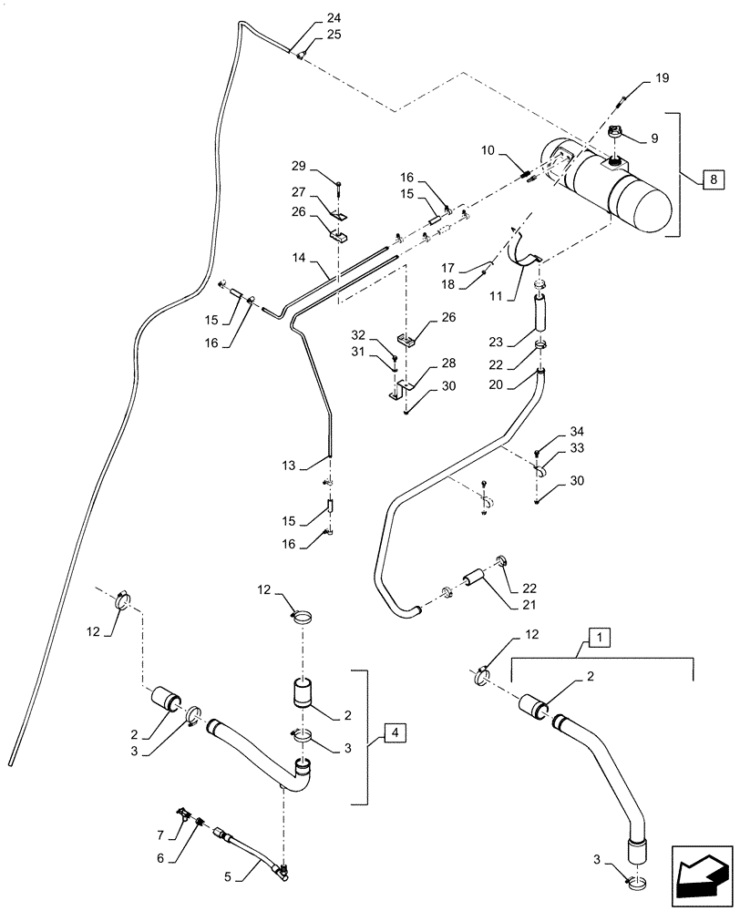 Схема запчастей Case IH 6140 - (10.400.BI[03]) - COOLING SYSTEM CIRCUIT (10) - ENGINE