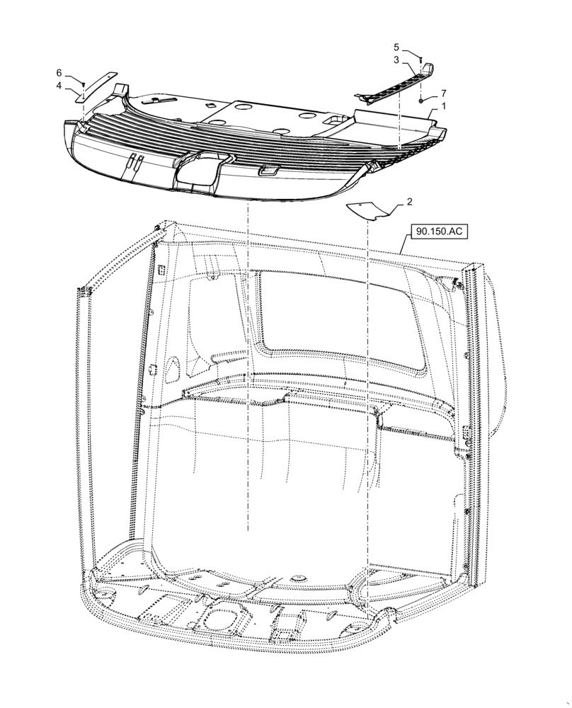 Схема запчастей Case IH 7140 - (90.160.BI) - MAT, FLOOR (90) - PLATFORM, CAB, BODYWORK AND DECALS