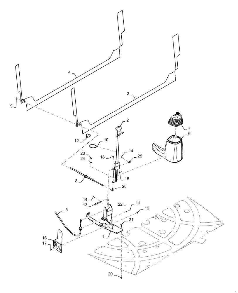 Схема запчастей Case IH 6130 - (21.126.AB) - LEVER, GEARSHIFT (21) - TRANSMISSION