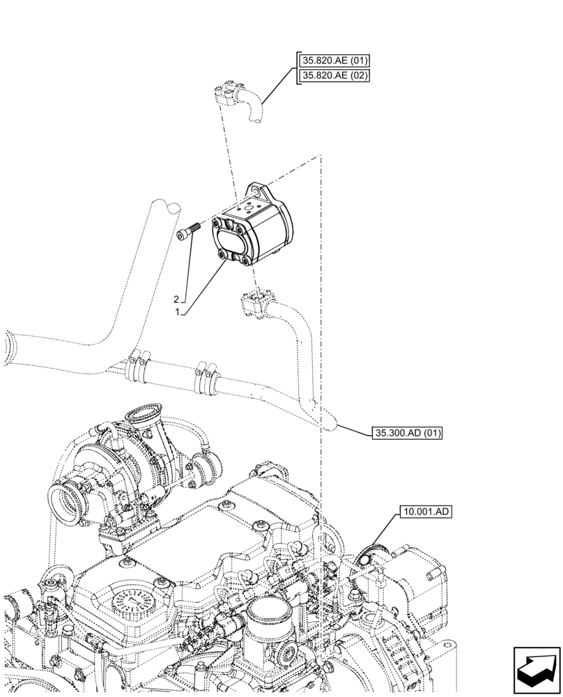 Схема запчастей Case IH FARMLIFT 742 - (35.820.AA) - VAR - 702006, 749249 - FAN, RADIATOR, HYDRAULIC PUMP (35) - HYDRAULIC SYSTEMS