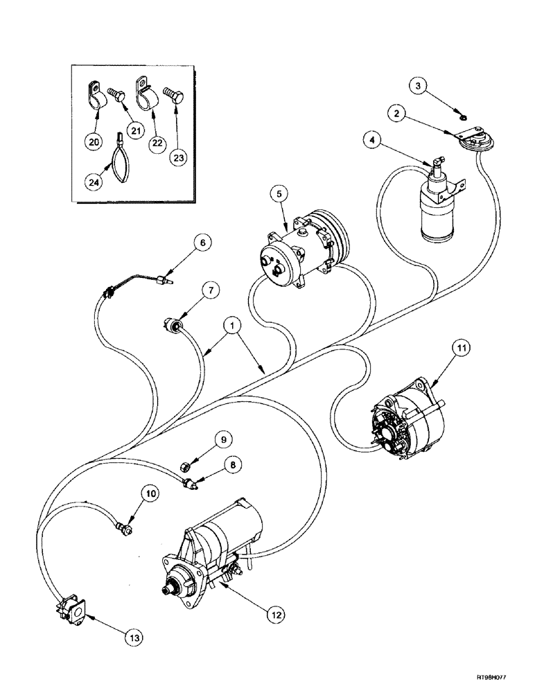 Схема запчастей Case IH MX200 - (4-002) - HARNESS, ENGINE, MX180, MX200, MX220 (04) - ELECTRICAL SYSTEMS